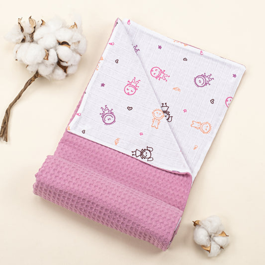 Pique Blanket - Double Side - Plum Honeycomb - Pink Stick Dolls