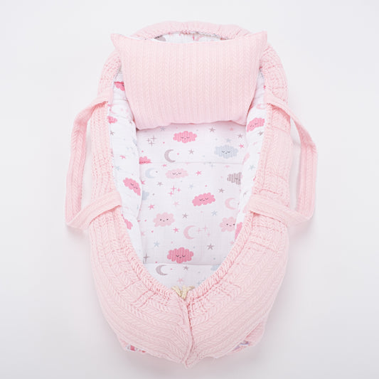 Babynest - Pink Knitting - Pink Cloud