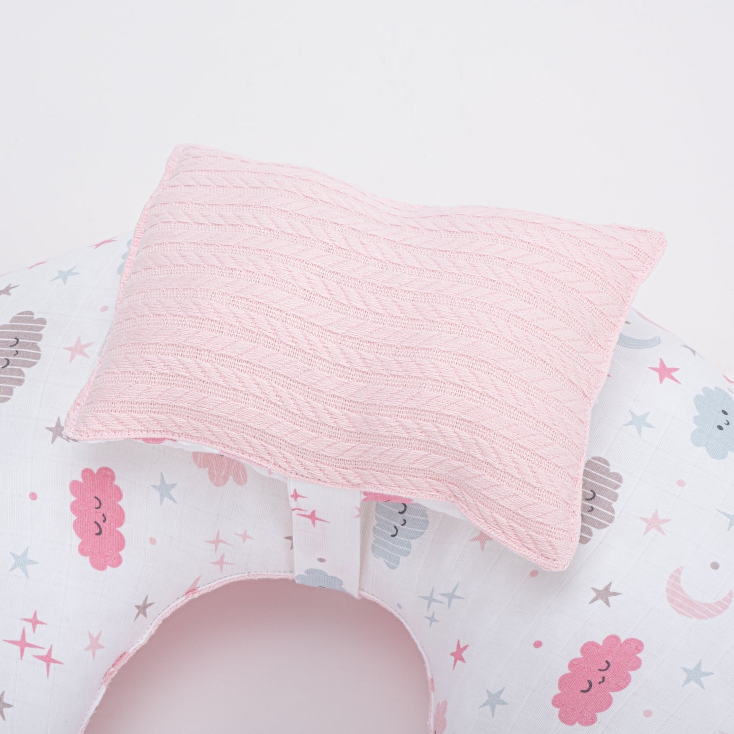 Breastfeeding Pillow - Pink Knitting - Pink Cloud