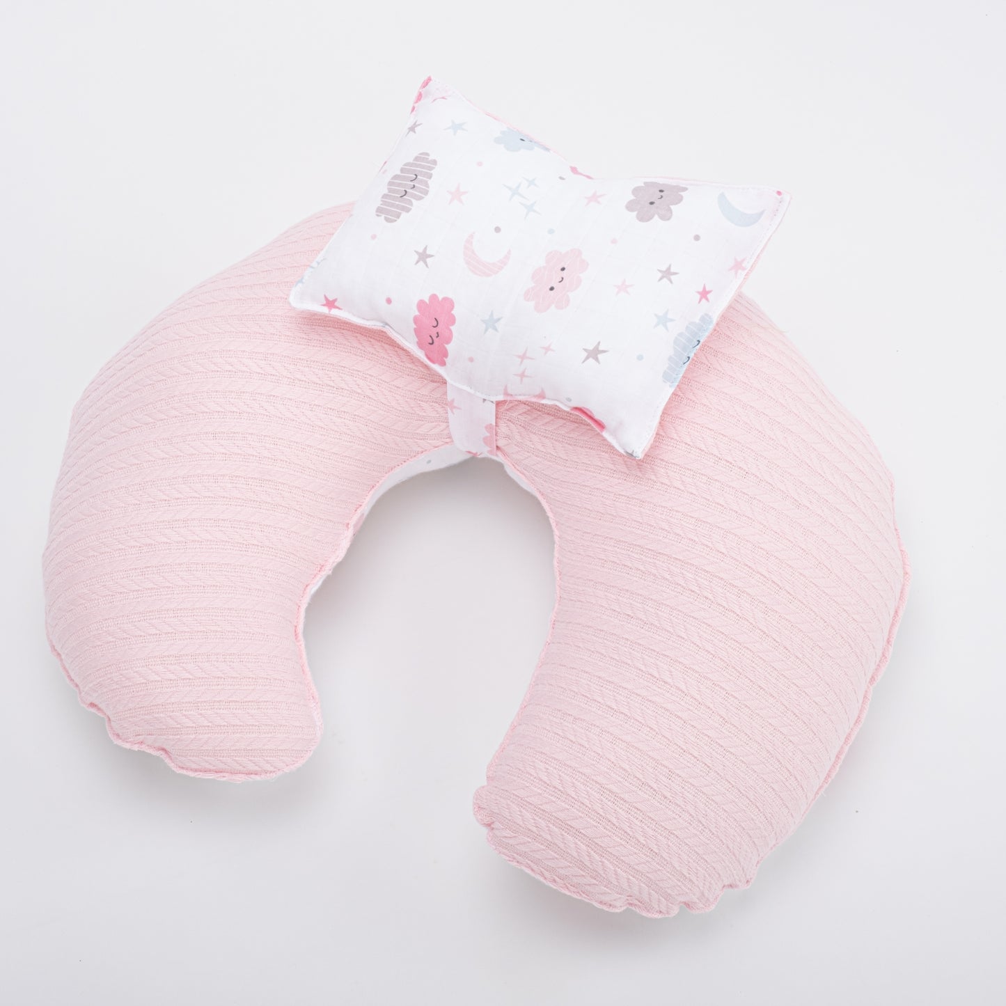 Breastfeeding Pillow - Pink Knitting - Pink Cloud