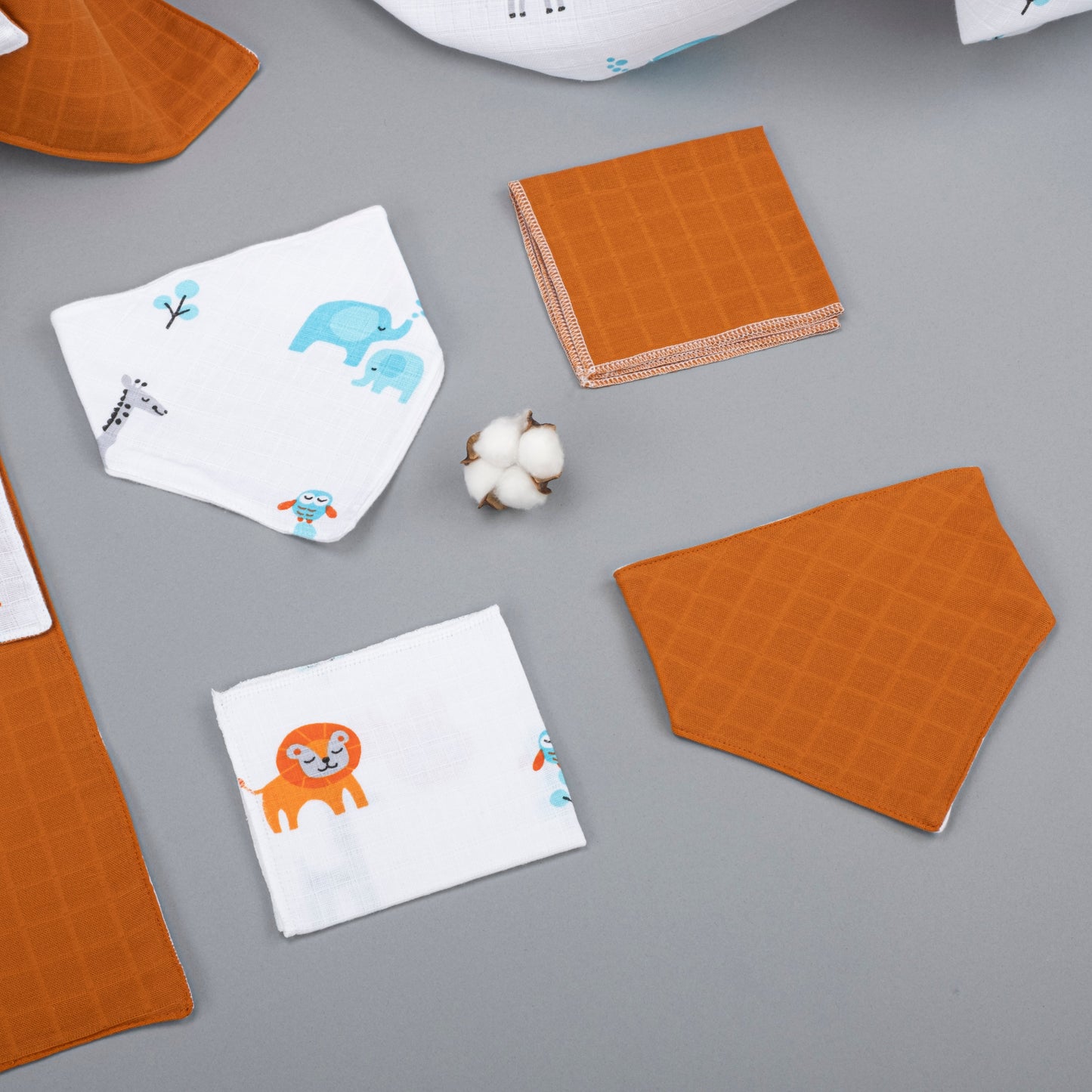 10 Piece - Newborn Sets - Seasonal - Tile Muslin - Elephants