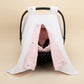 Stroller Cover Set - Double Side - White Honeycomb - Pink Little Stars