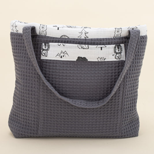 Baby Care Bag - Anthracite Honeycomb - Minimal Forest