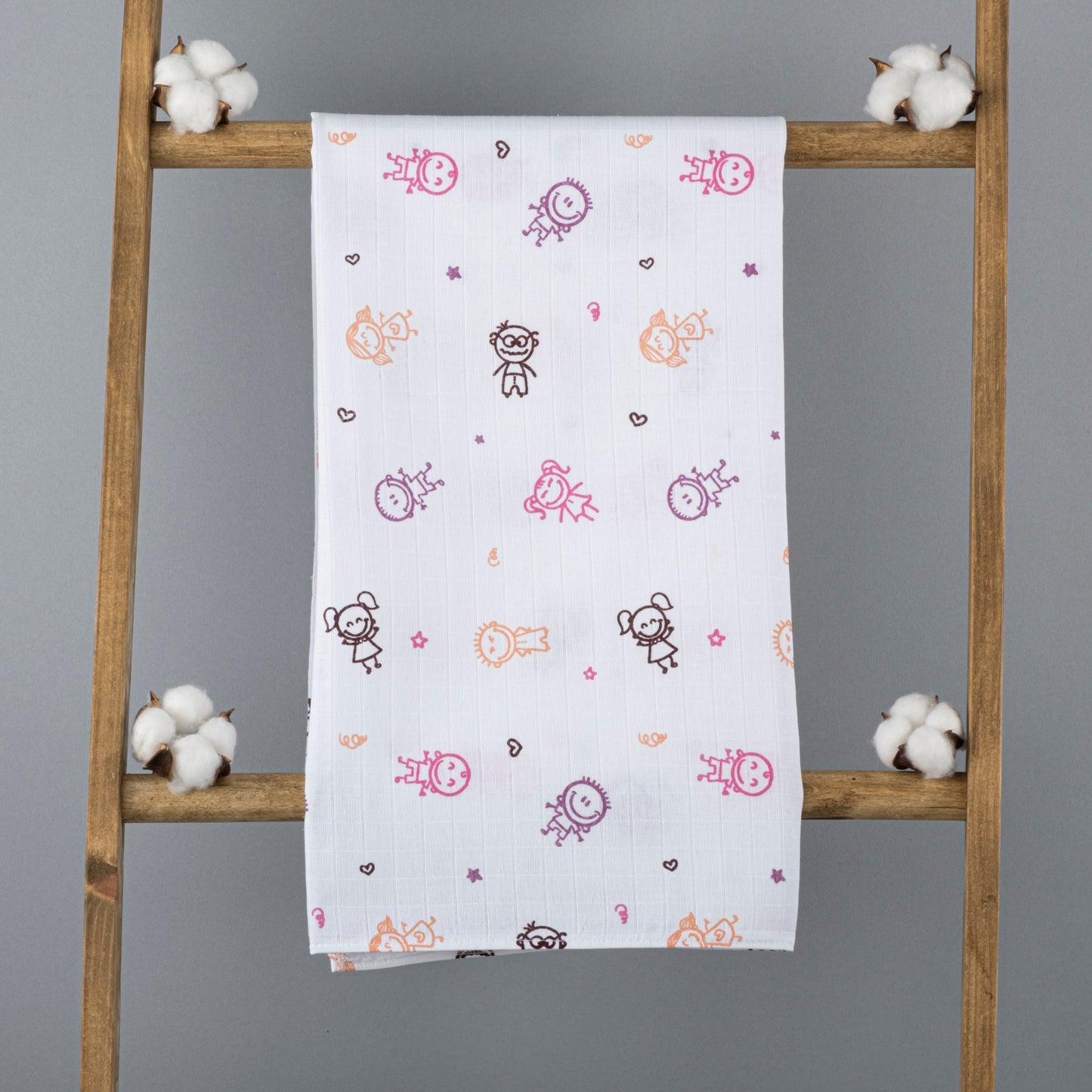 Muslin Blanket - Pink Stick Babies