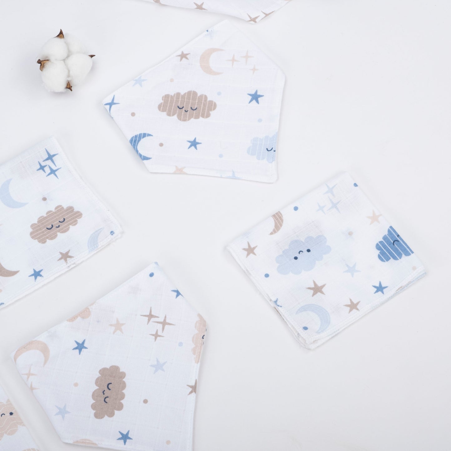 9 Piece - Newborn Sets - Winter - Blue Honeycomb - Blue Cloud