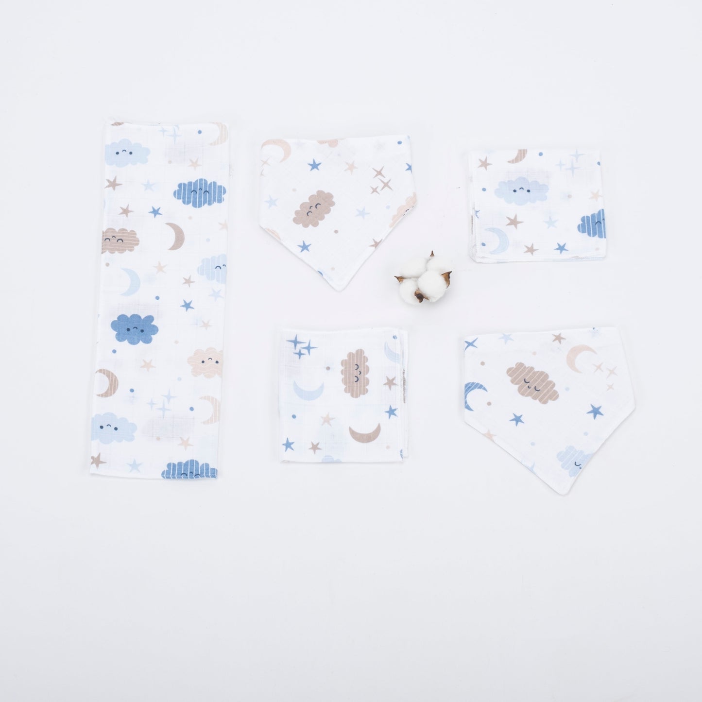 9 Piece - Newborn Sets - Winter - Blue Honeycomb Pike - Blue Cloud