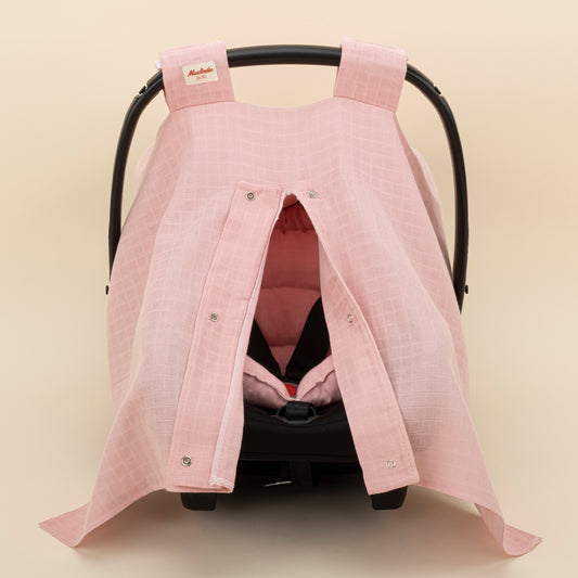 Stroller Cover Set - Single Side - Pink Muslin