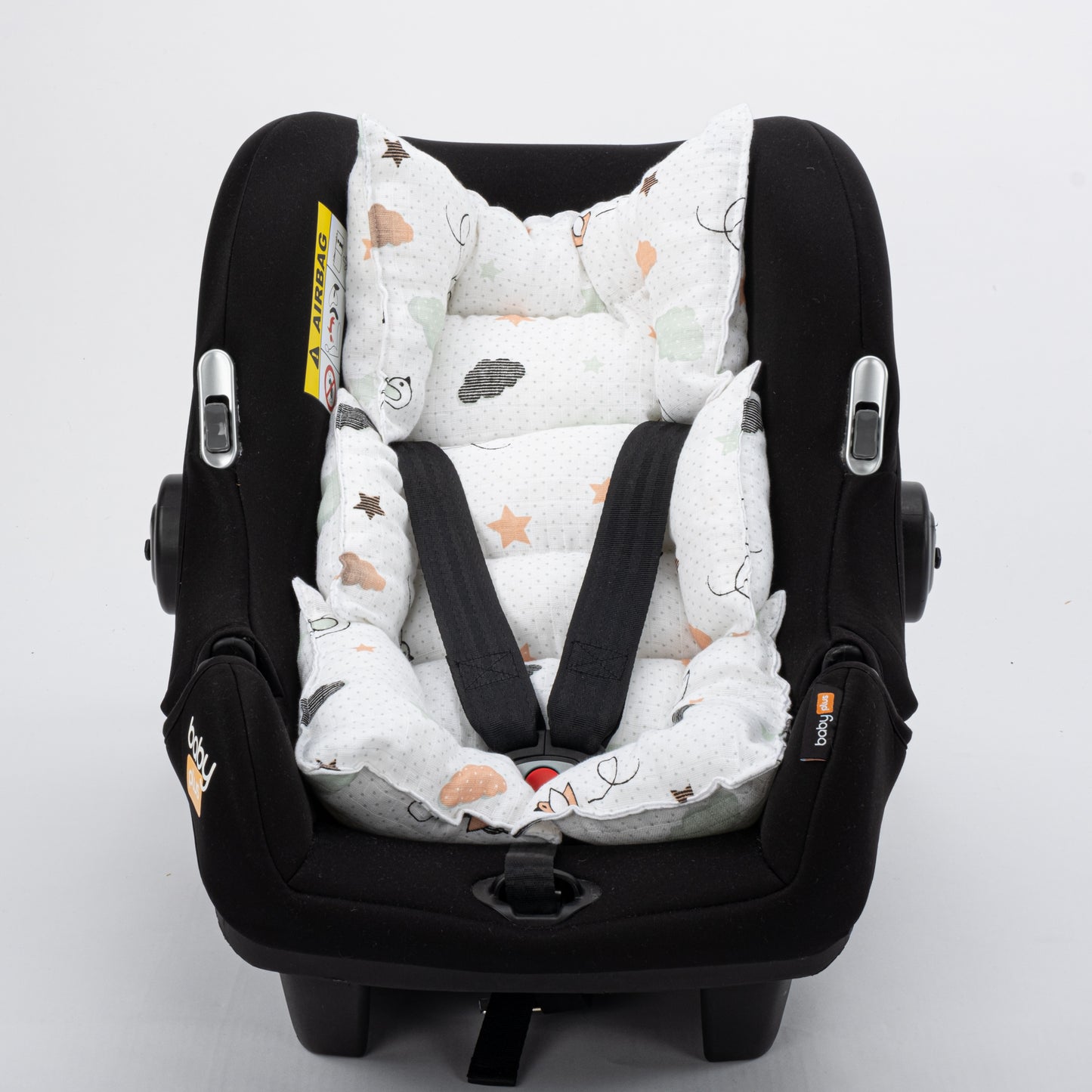 Stroller Cover Set - Double Side - Gray Knit - Bird