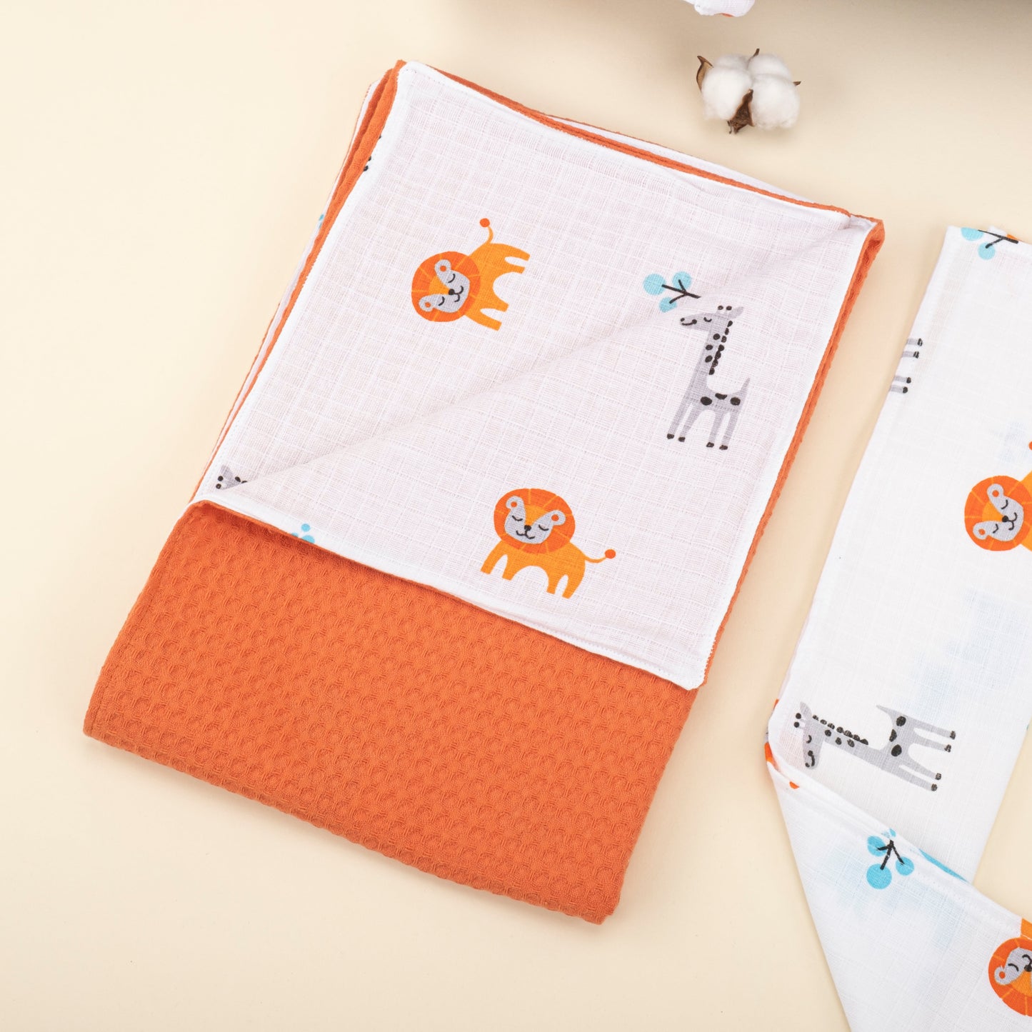 9 Piece - Newborn Sets - Winter - Orange Honeycomb - Elephants