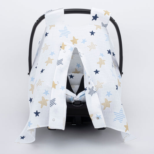Stroller Cover Set - Single Side - Blue Star