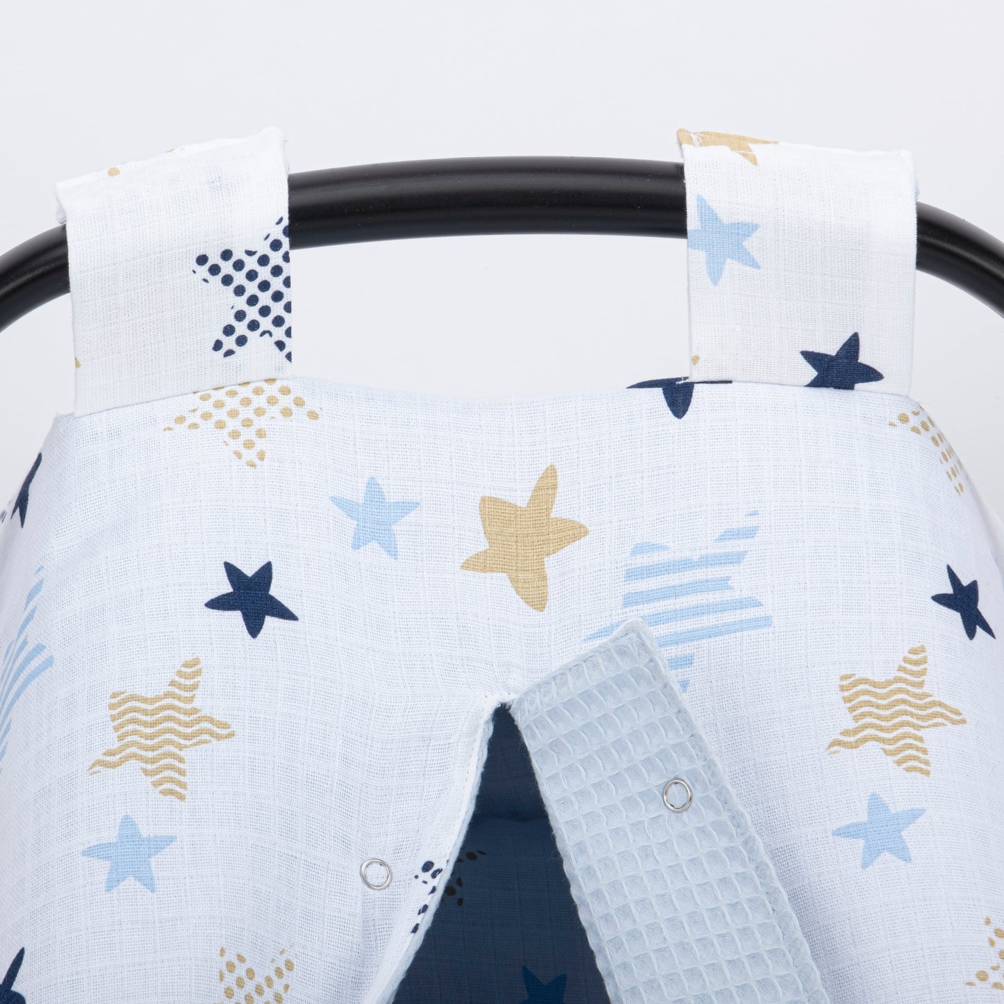 Stroller Cover Set - Double Side - Blue Honeycomb - Blue Star
