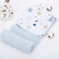 9 Piece - Newborn Sets - Winter - Light Blue Honeycomb Pique - Blue Stars