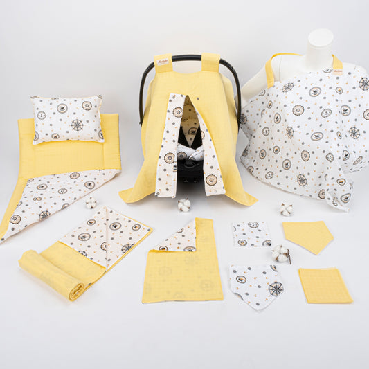 10 Piece - Newborn Sets - Seasonal - Yellow Muslin - Yellow Ship