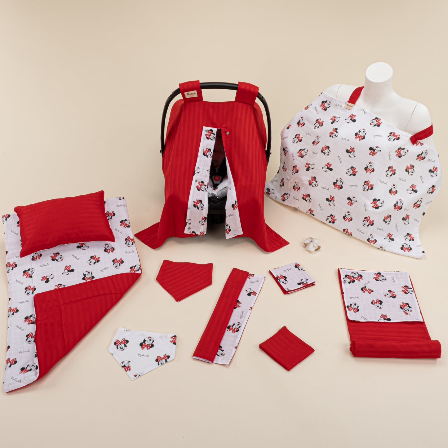 10 Piece - Newborn Sets - Seasonal - Red Satin - Minnie
