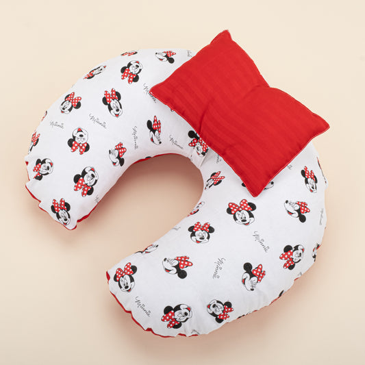 Breastfeeding Pillow - Red Satin - Minnie