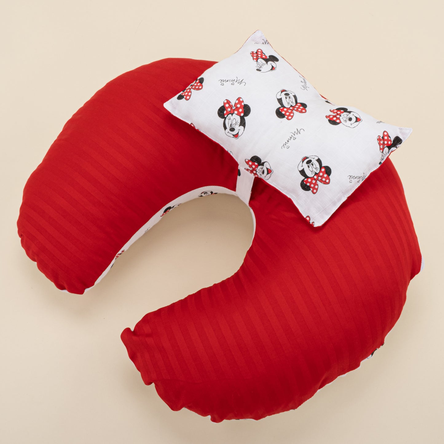 Breastfeeding Pillow - Red Satin - Minnie