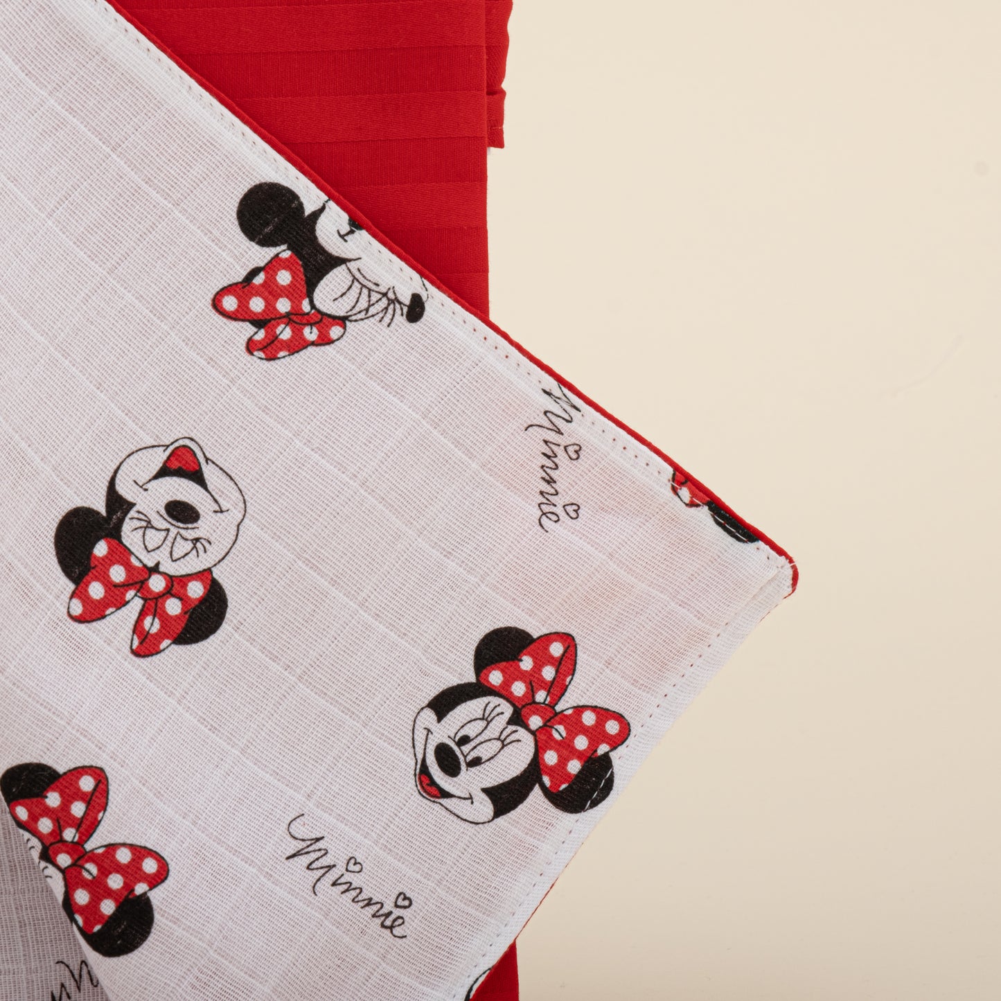 Pique Blanket - Double Side - Red Satin - Minnie