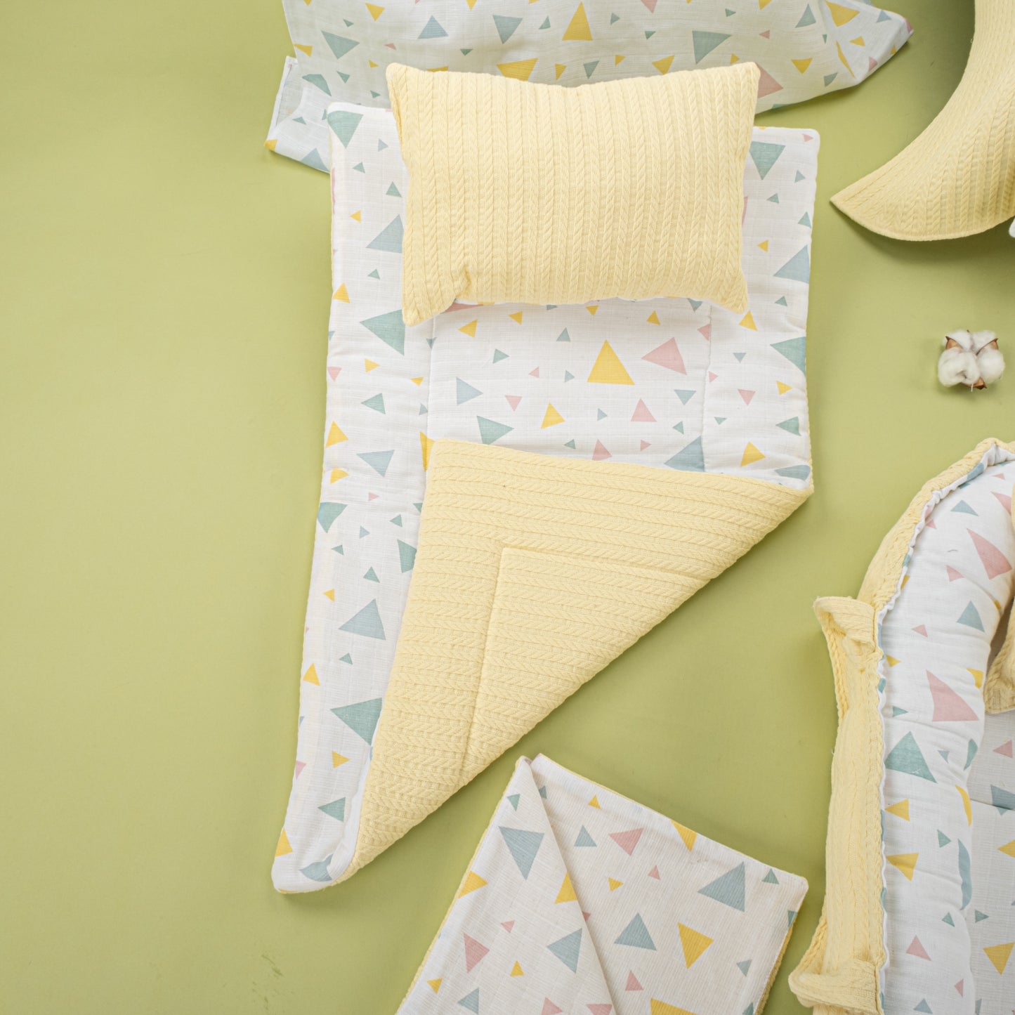 15 Piece Full Set - Newborn Sets - Yellow Braid - Colored Triangles