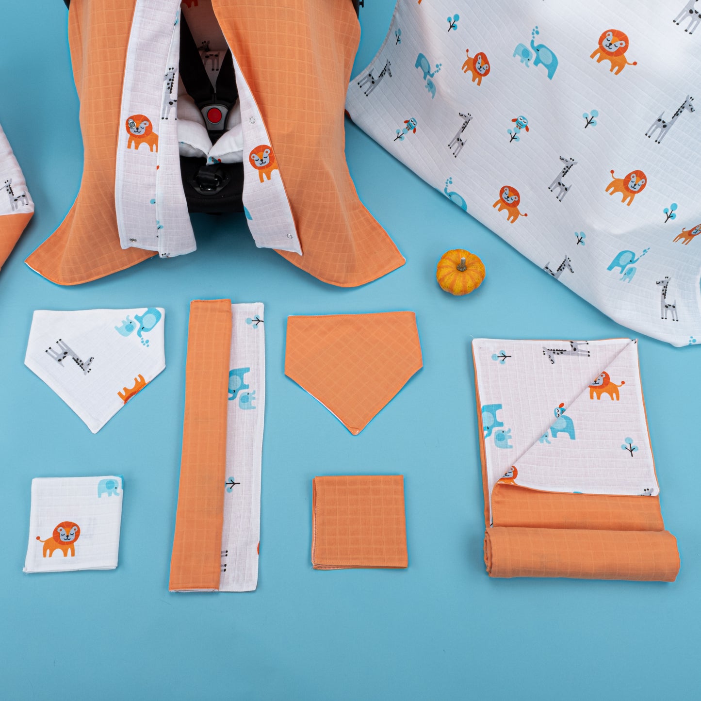 10 Piece - Newborn Sets - Seasonal - Orange Muslin - Elephant