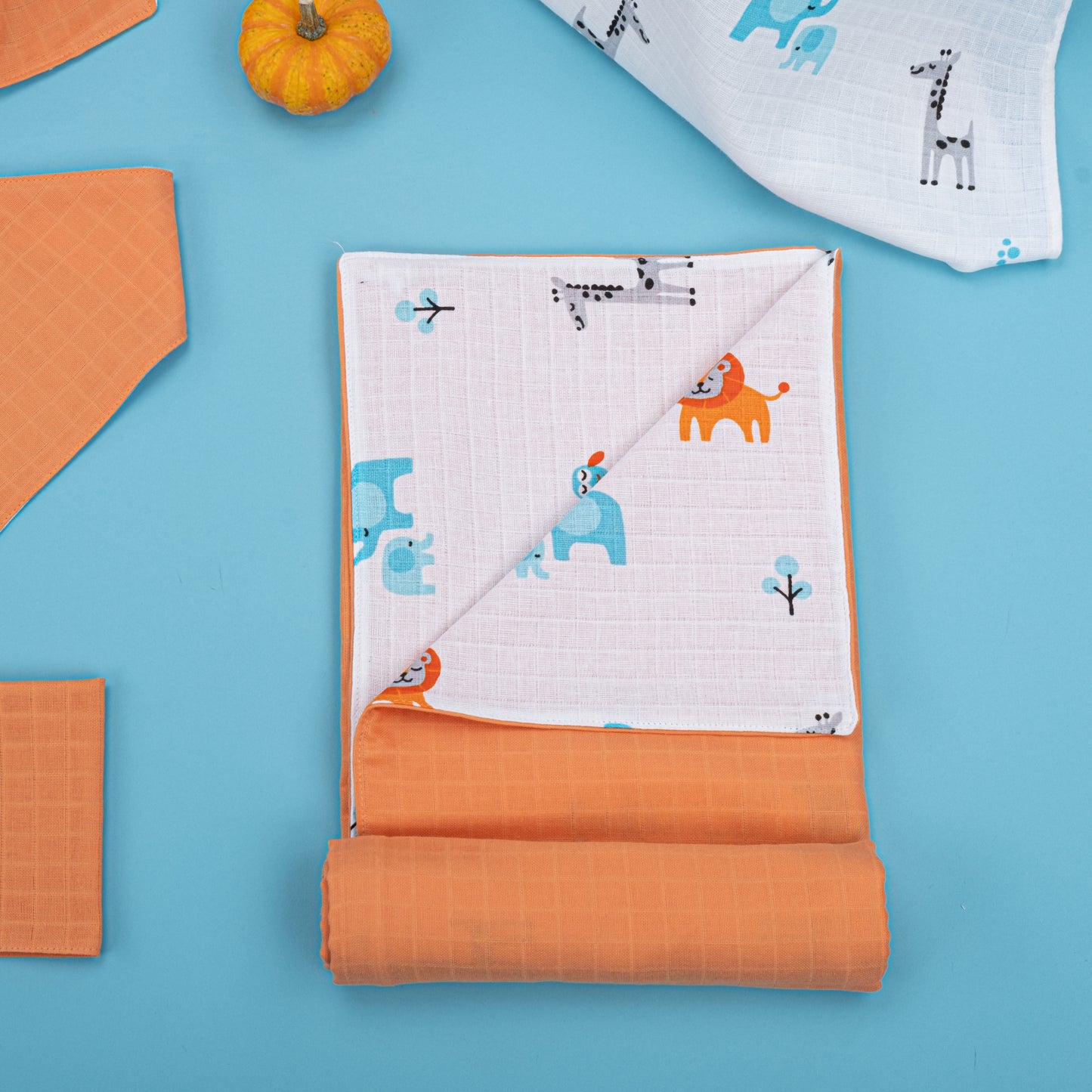 10 Piece - Newborn Sets - Seasonal - Orange Muslin - Elephant