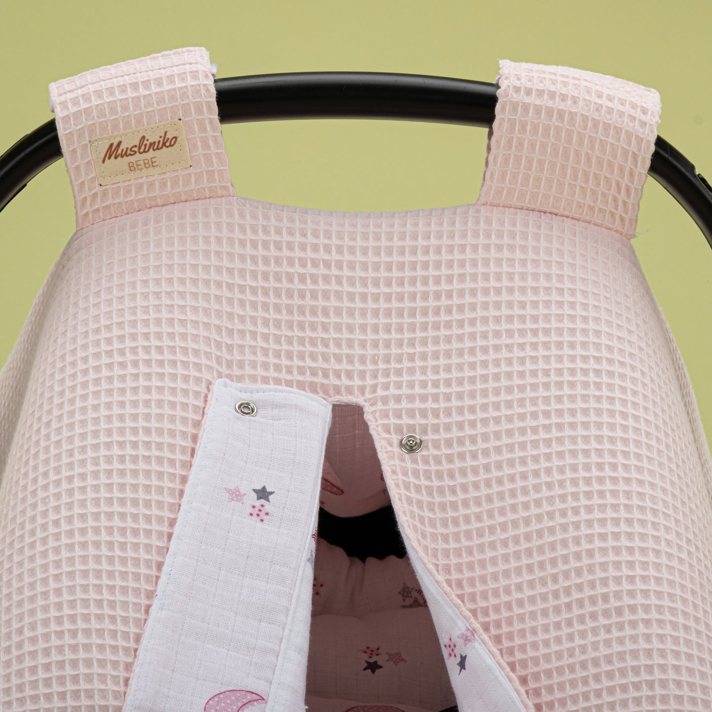 Stroller Cover Set - Double Side - Pink Honeycomb - Pink Moon
