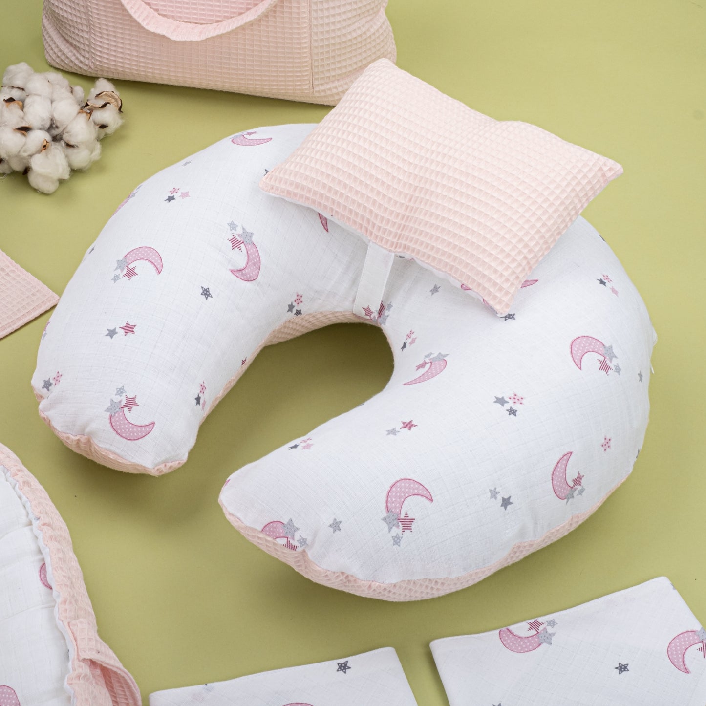 15 Piece Full Set - Newborn Sets - Pink Honeycomb - Pink Moon