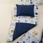 15 Piece Full Set - Newborn Sets - Navy Blue Satin - Blue Dino