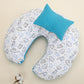 Breastfeeding Pillow - Turquoise Honeycomb - Blue Tiny Cars