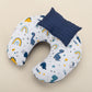 Breastfeeding Pillow - Navy Blue Satin - Blue Dino