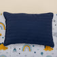 Double Side Changing Pad - Navy Blue Satin - Blue Dino