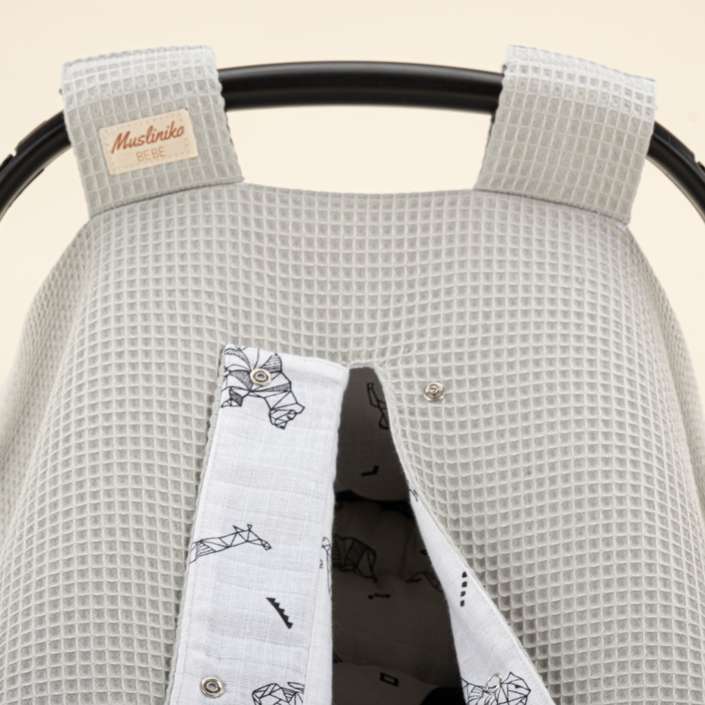 Stroller Cover Set - Double Side - Gray Honeycomb - Tiger