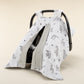 Stroller Cover Set - Double Side - Gray Honeycomb - Tiger