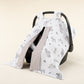 Stroller Cover Set - Double Side - Gray Satin - Tiger