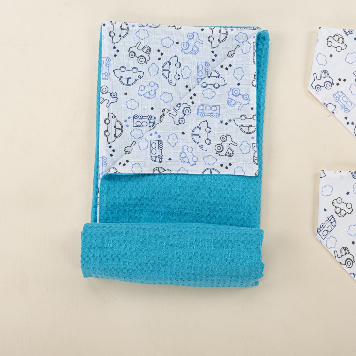 9 Piece - Newborn Sets - Winter - Turquoise Honeycomb - Blue Tiny Cars