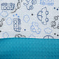 Pique Blanket - Double Side - Turquoise Honeycomb - Blue Tiny Cars