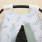 Stroller Cover Set - Double Side - Mint Honeycomb - Leaves