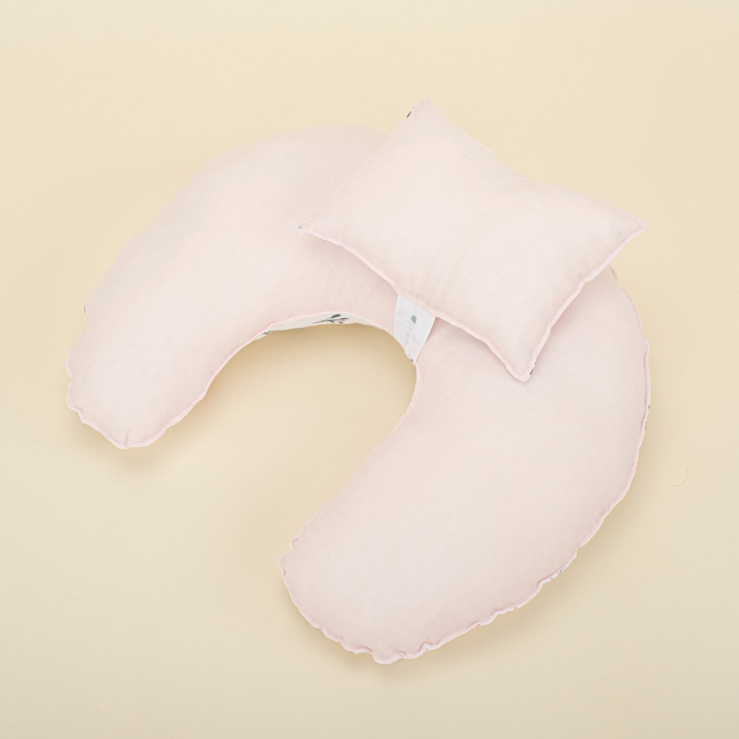 Breastfeeding Pillow - Bebe Pink - Green Flowers