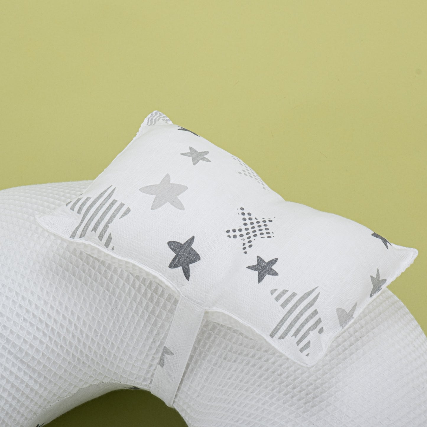 Breastfeeding Pillow - White Honeycomb - Gray Star