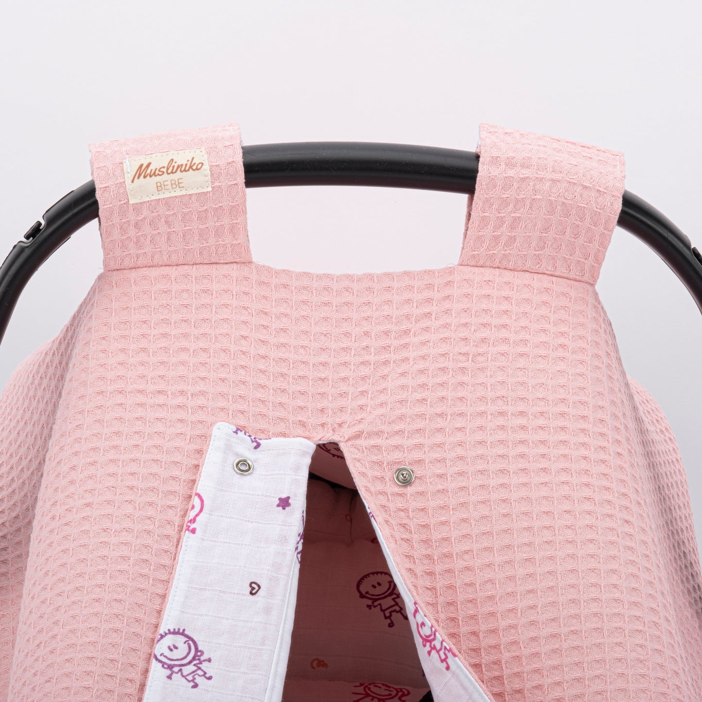 Stroller Cover Set - Double Side - Bebe Pink Honeycomb - Pink Stick Babies