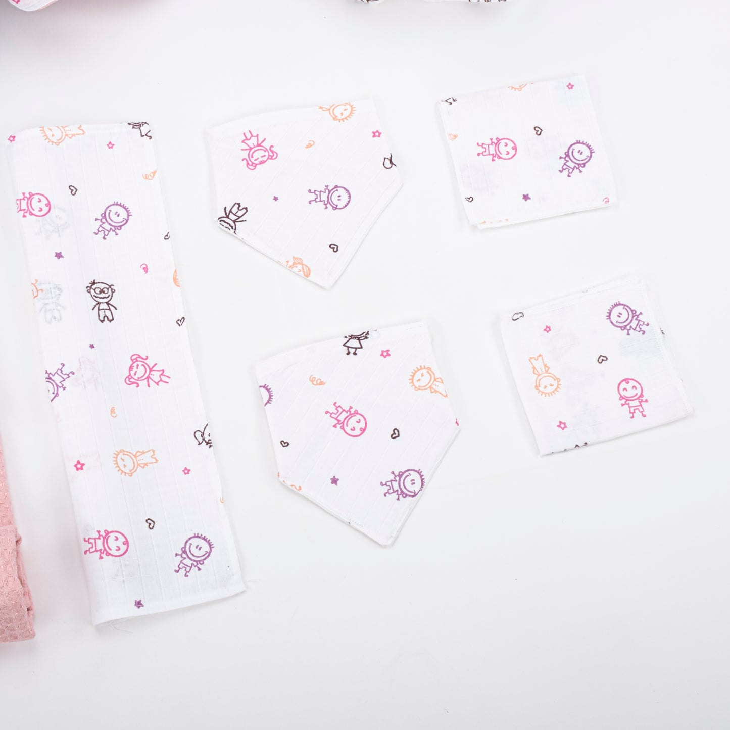 9 Piece - Newborn Sets - Winter - Pink Honeycomb - Pink Stick Dolls