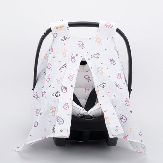 Stroller Cover Set - Single Side - Pink Stick Babies