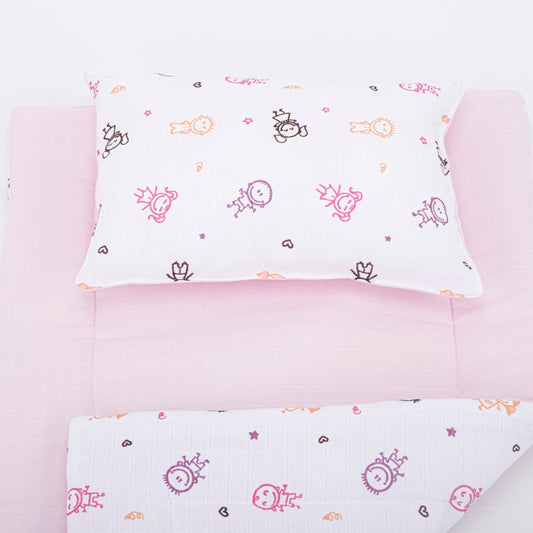 Double Side Changing Pad - Candy Pink Muslin - Pink Stick Babies
