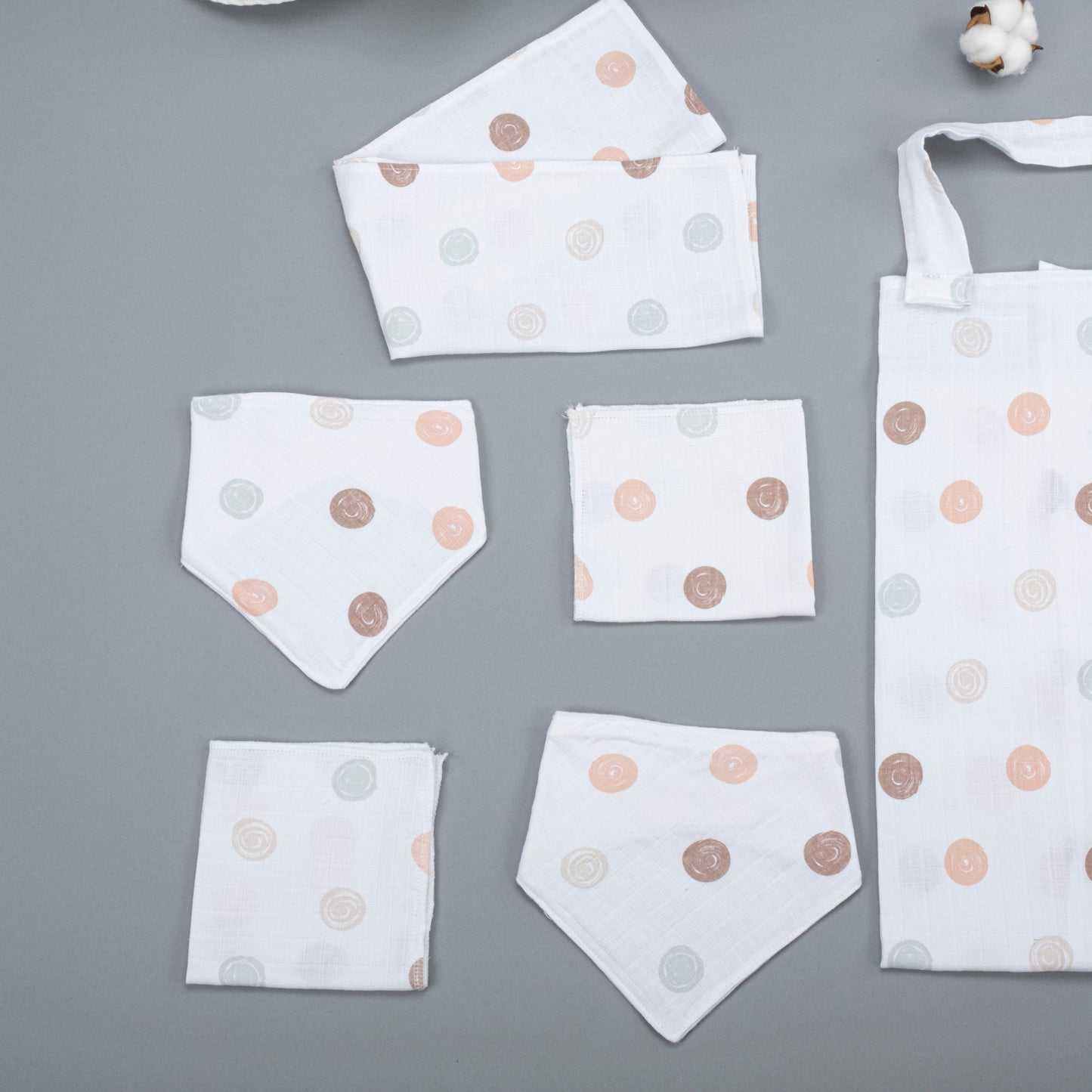 9 Piece - Newborn Sets - Winter - Cream Waffle - Polka Dot