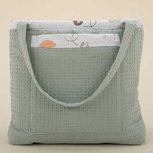 Baby Care Bag - Mint Honeycomb - Bird