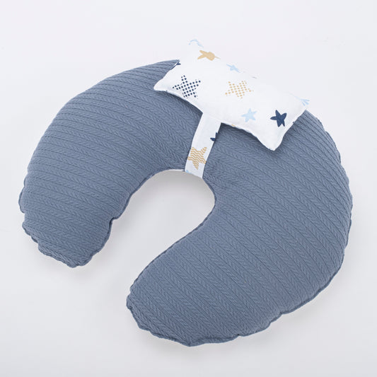 Breastfeeding Pillow - Indigo Knitted - Blue Star