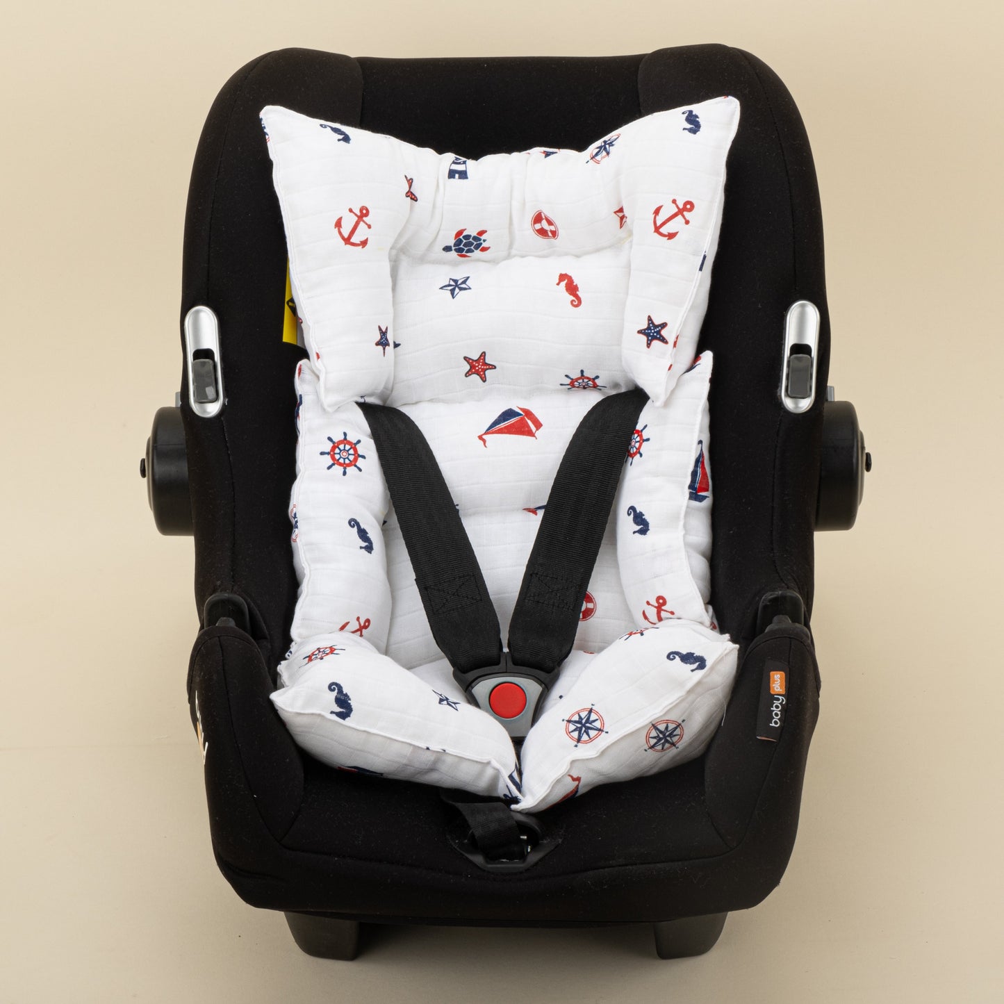 Stroller Cover Set - Double Side - White Waffle - Navy