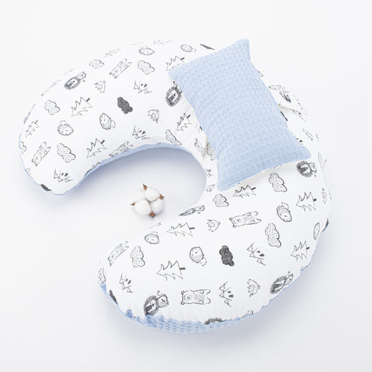 Breastfeeding Pillow - Blue Honeycomb - Minimal Forest