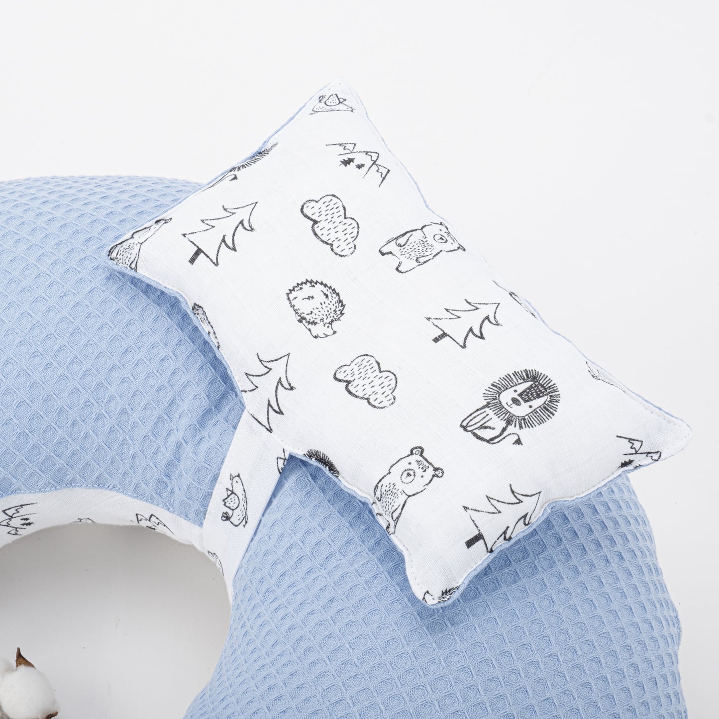 Breastfeeding Pillow - Blue Honeycomb - Minimal Forest
