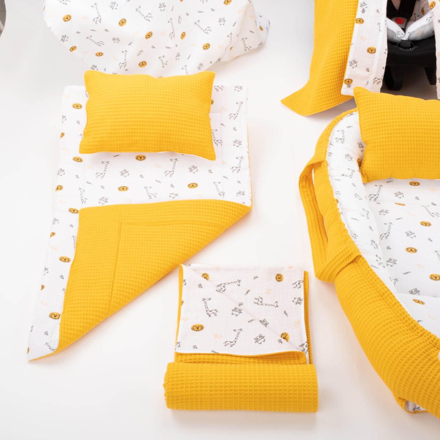 15 Piece Full Set - Newborn Sets - Mustard Honeycomb - Giraffe