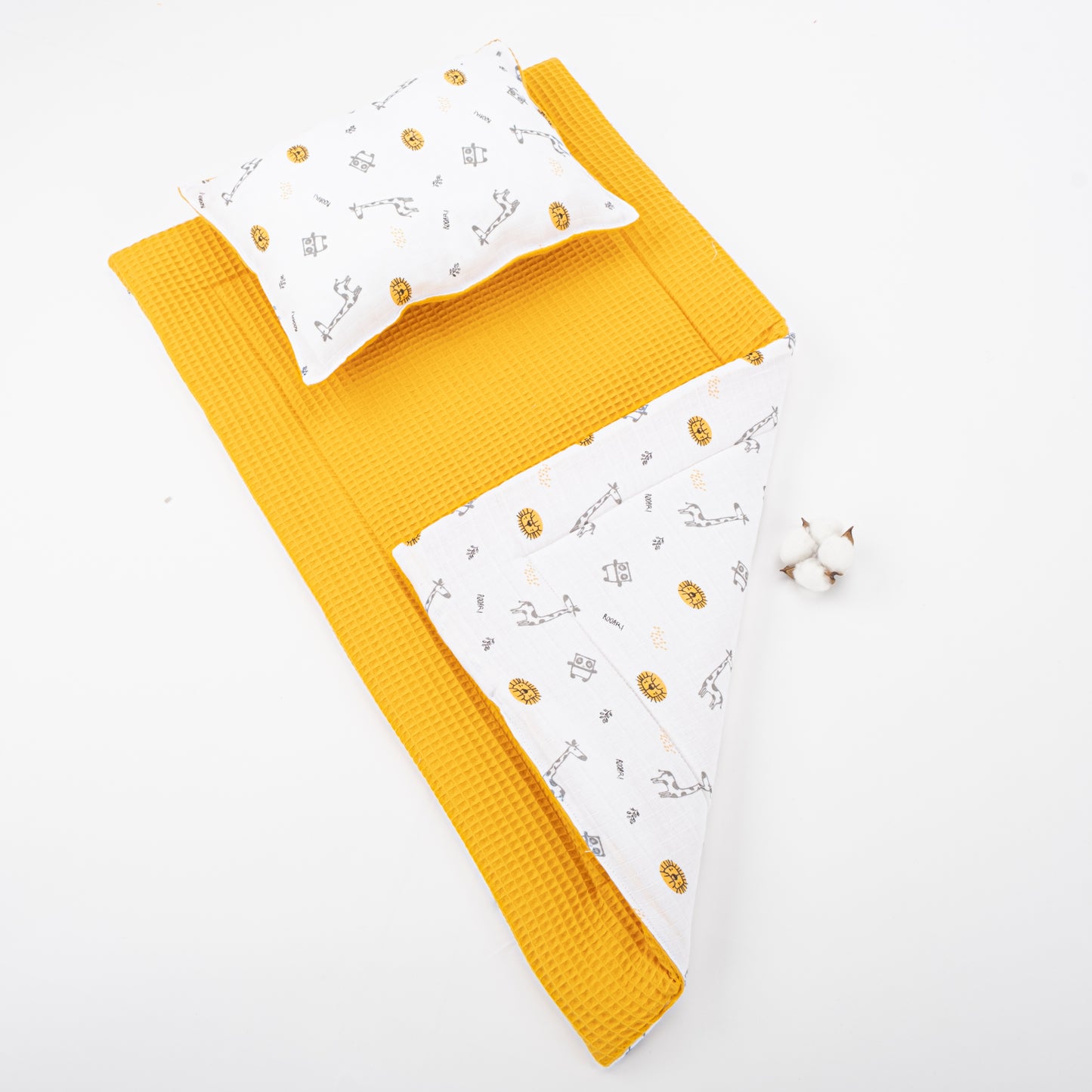Double Side Changing Pad - Mustard Honeycomb - Giraffe